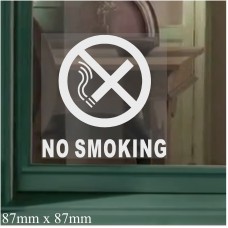 6 x No Smoking-WINDOW Stickers with Text-Self Adhesive Warning Signs-Health and Safety-Home,Office,Premises,Factory